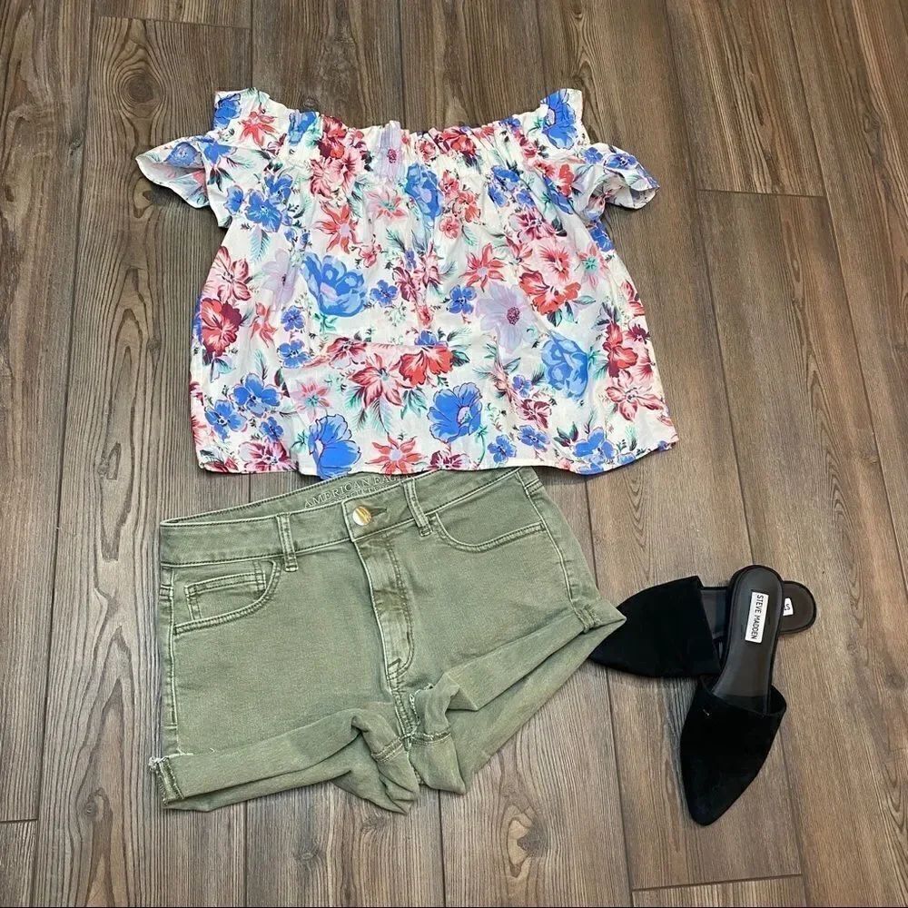 Gap Floral Off the Shoulder Top Small
